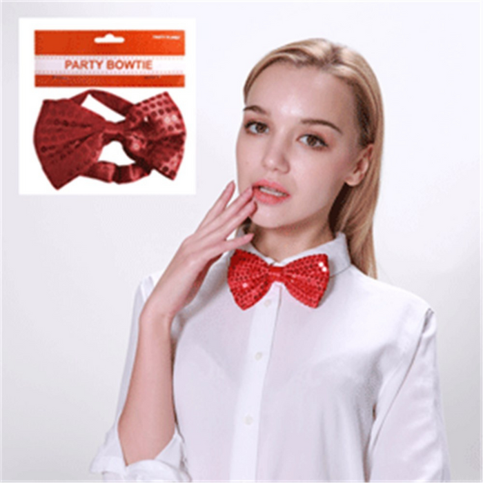 Sequin Bowtie - Red