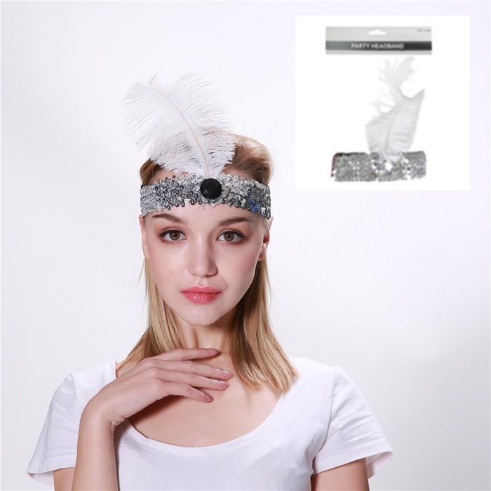 Flapper Headband-White