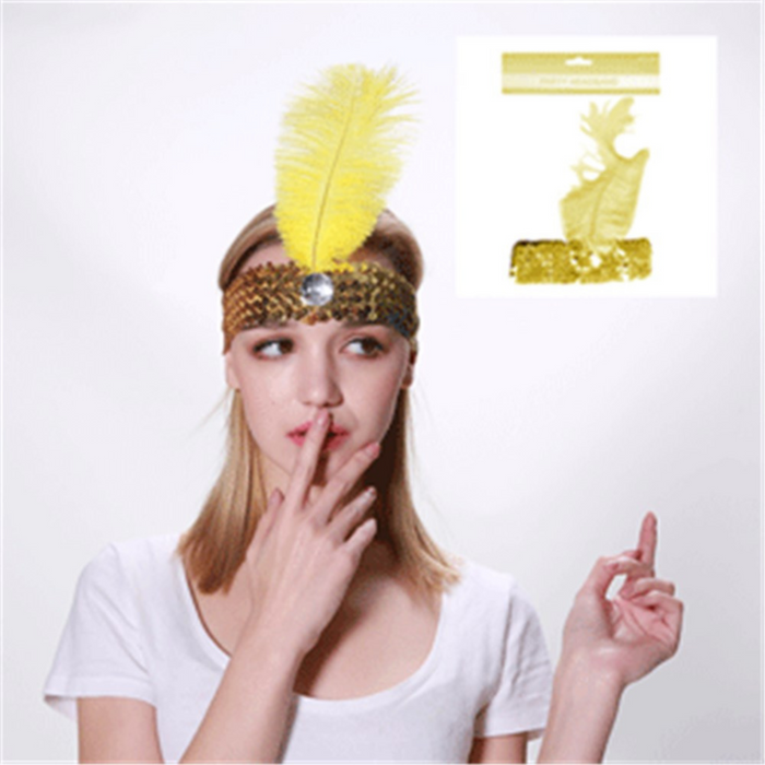 Flapper Headband-Yellow