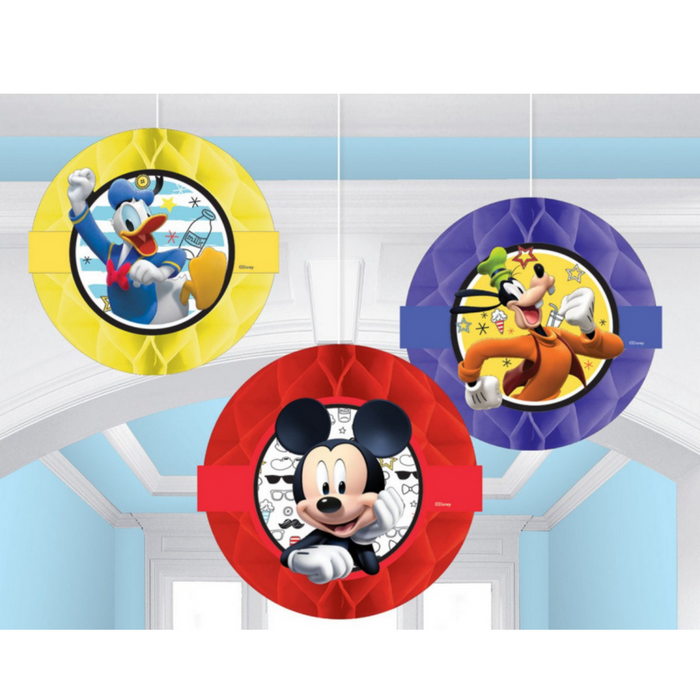 Mickey on the Go Honeycomb Decorations 3pk