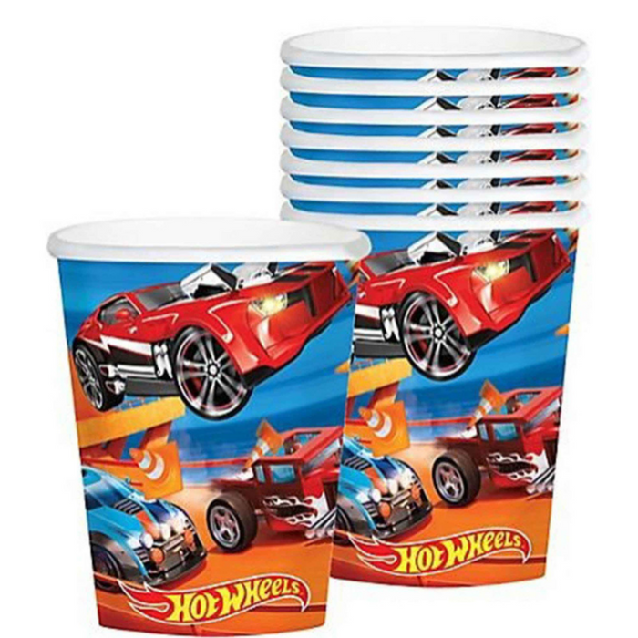 Hot Wheels Wild Racer Cups 266ml 8pk