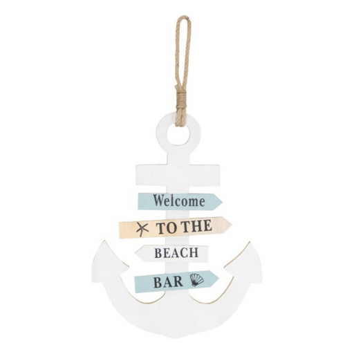 Ronis White Beach Anchor Welcome to the Beach Bar Wall Art 30cm