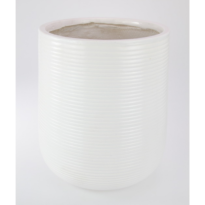 Ronis White Ripple Pot with Gloss Finish Large 37x33cm White