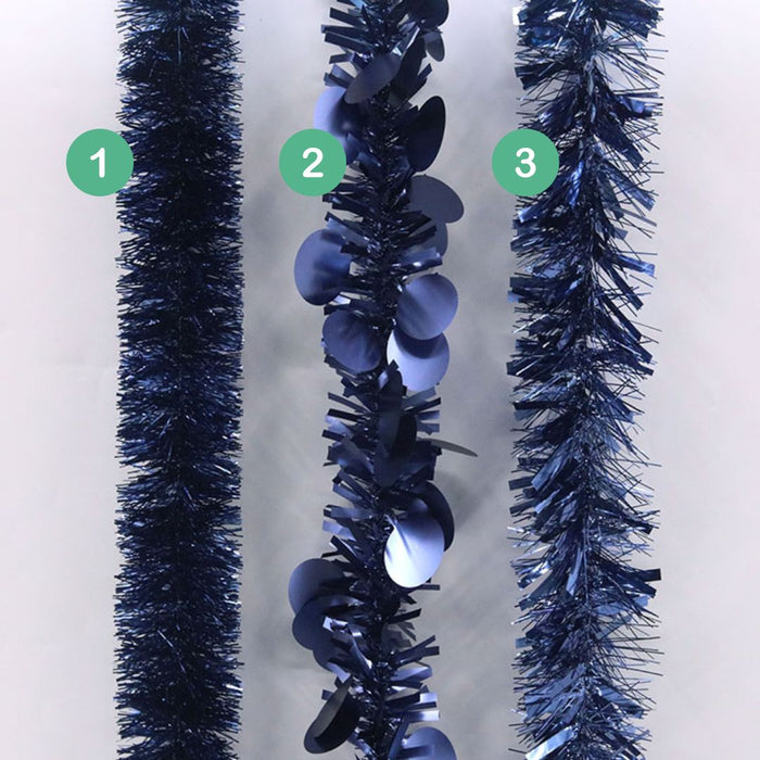 Christmas Royal Blue Mix Tinsel 200cm