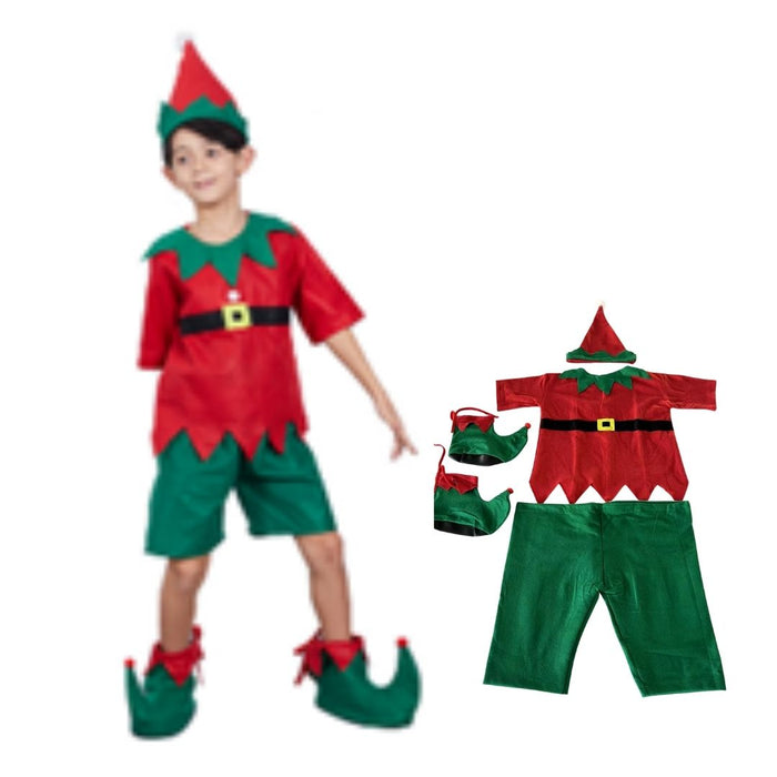 4Pc Xmas Elf Costume Set