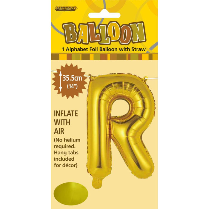 Alphabet Foil Balloon 35cm Gold - R