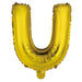 Alphabet Foil Balloon 35cm Gold - U