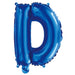 Alphabet Foil Balloon 35cm Royal Blue - D