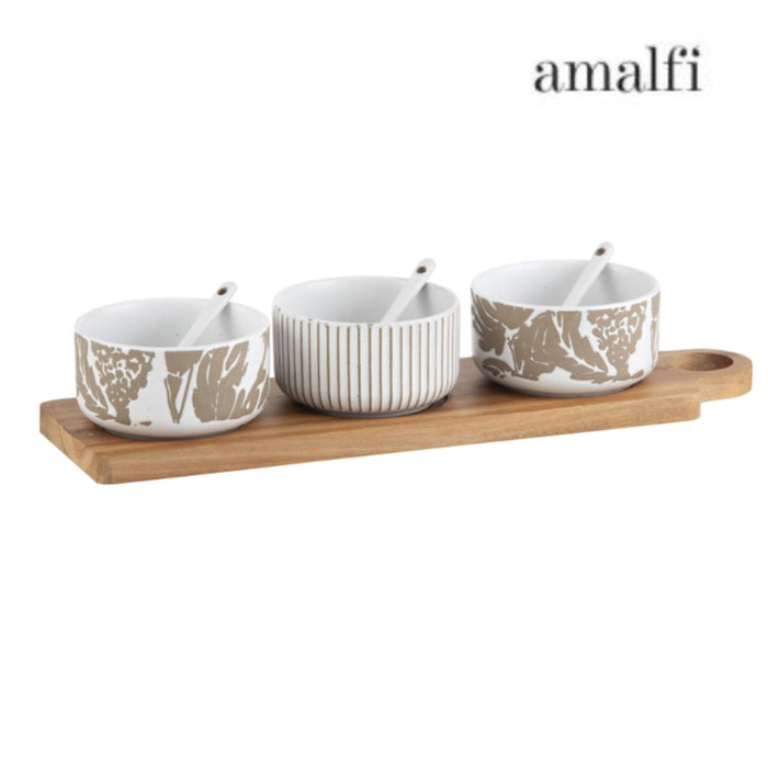 Amalfi Mylora Serving Set on Paddle Wax Relief 7pc