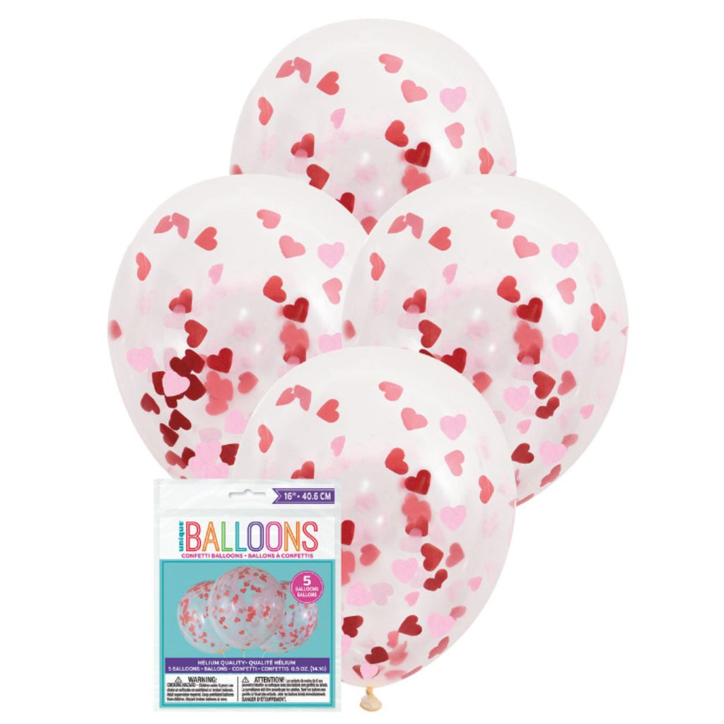 Party Central Pack of 6 Metallic Red Heart Valentine's Day Celebration Confetti Bags 0.5 oz.