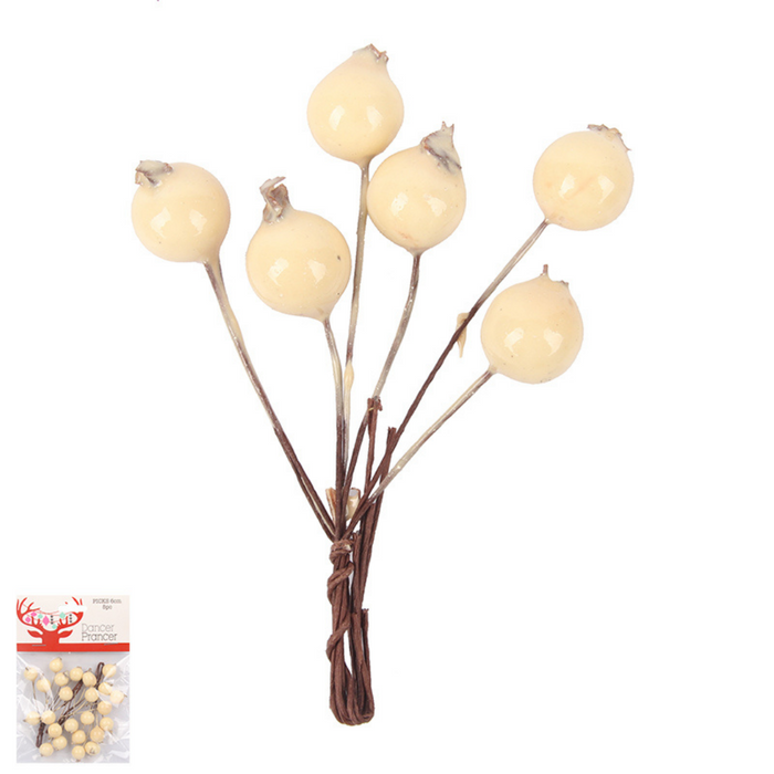 Ronis Berry Picks 6.5cm Ivory 5pc