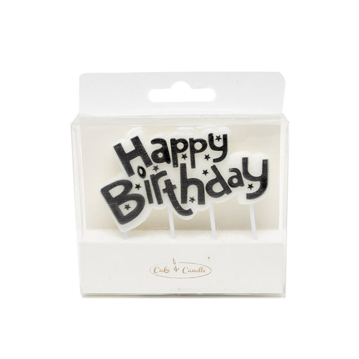 Black Happy Birthday Candle Plaque