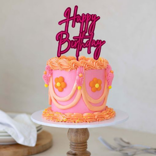 RONIS CAKE AND CANDLE HAPPY BIRTHDAY LAYERED CAKE TOPPER