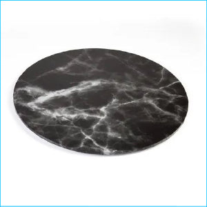 Food Presentation Board Black Marble - 10In Round