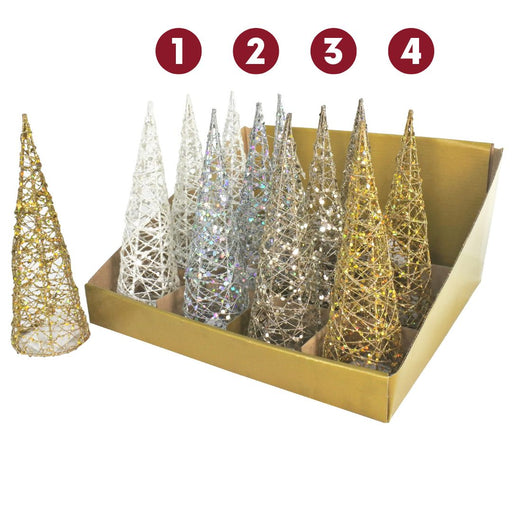 Ronis Christmas Tree Glitter Wire Cone Tree 20cm