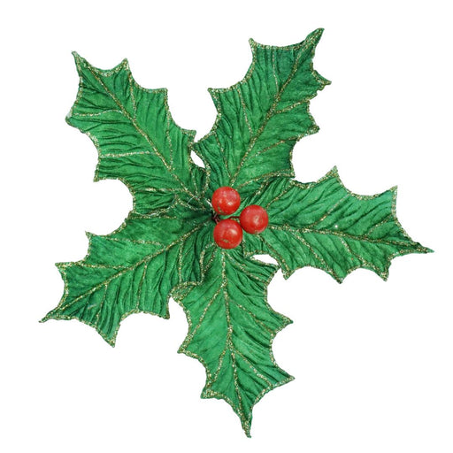 Ronis Clip Holly Poinsettia Velvet 28cm