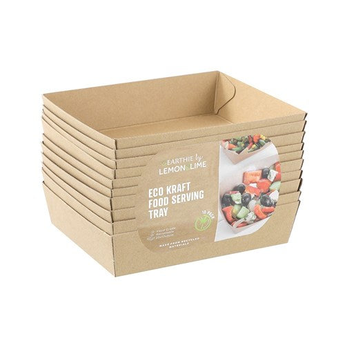 ECO KRAFT FOOD SERVING TRAY 23X17X5CM 10PK