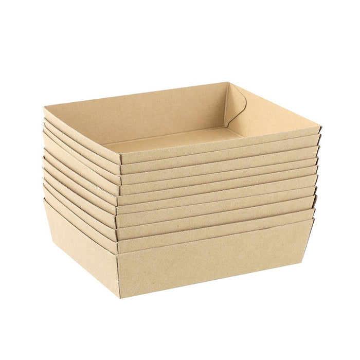 ECO KRAFT FOOD SERVING TRAY 23X17X5CM 10PK