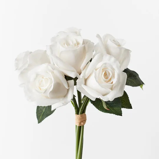 Rose Bouquet Winter White 28cm