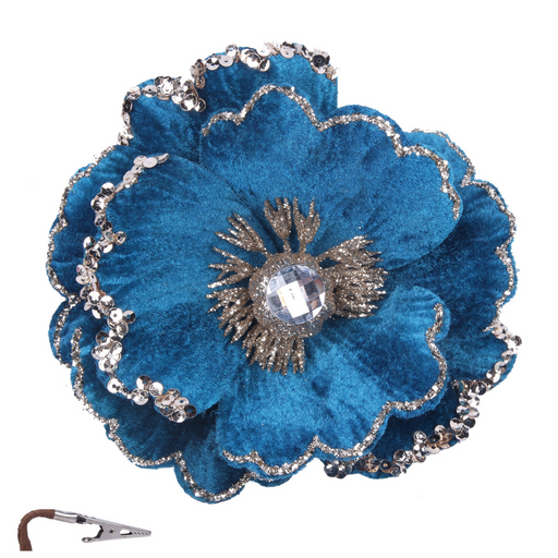 Ronis Flower Crystal Clip 15cm Navy