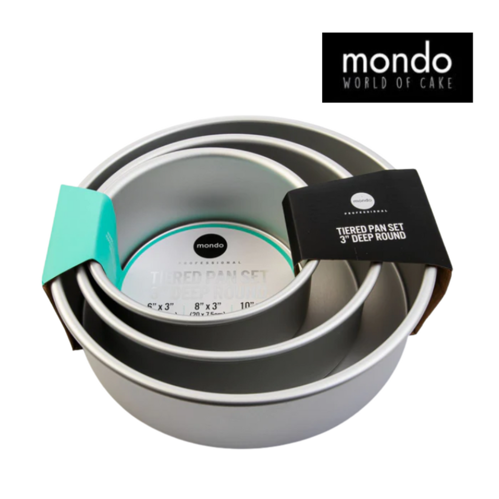 Mondo Round 3 Inch Deep Cake Pan Set (6, 8, 10 inch wide)