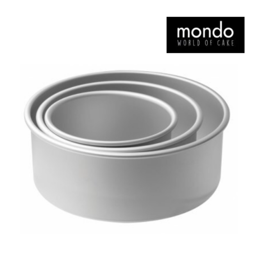 MONDO Pro Set of 3 Round 3in Deep Cake Pans 6/8/10in x 7.5cm Deep