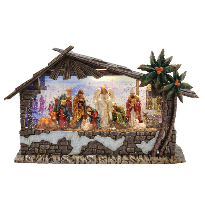 RONIS NATIVITY SCENE DELUXE GLITTER SWIRL MUSIC LED USB