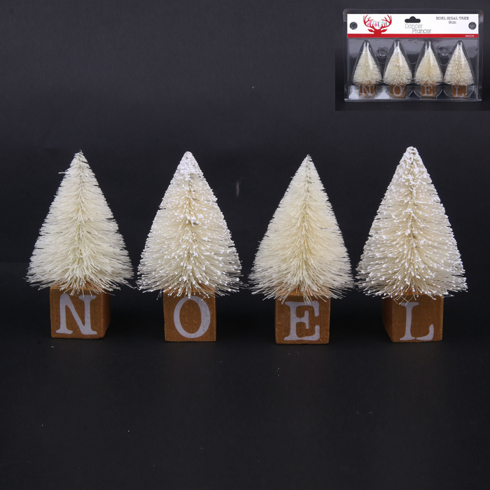 Ronis Noel Sisal Tree Blocks 9cm Ivory