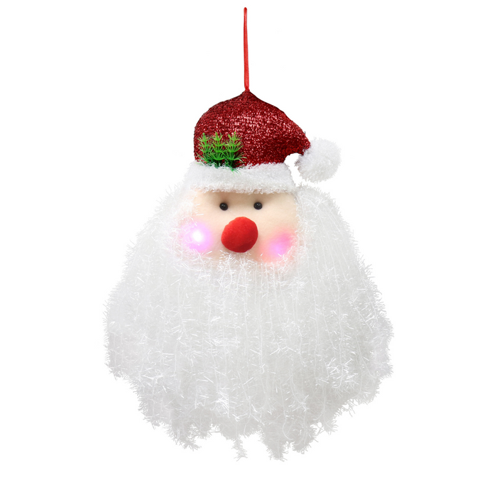 Ronis Santa Face Tinsel Light Up 50cm