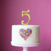 RONIS SUGAR CRAFTY NUMBER 5 CAKE TOPPER 7CM GOLD