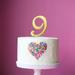 RONIS SUGAR CRAFTY NUMBER 9 CAKE TOPPER 7CM GOLD